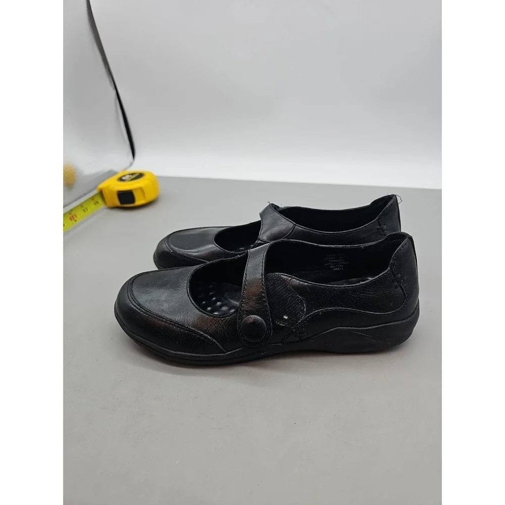 L.L. Bean Black Pebbled Leather Mary Jane Women's Shoes Sz 8‎ M - Picture 2 of 7